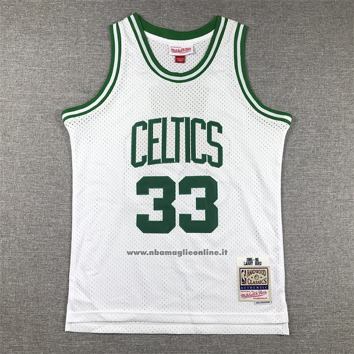Maglia Bambino Boston Celtics Larry Bird #33 Mitchell & Ness 1985-86 Bianco